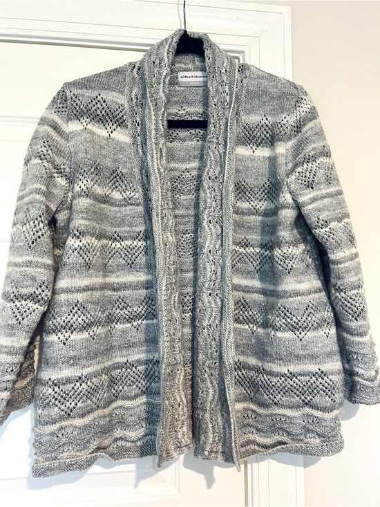 Alfred Dunner Sweaters - Alfred Dunner Women's Gray Knit Cardigan Sweater‎ PXL Open Front size PXL